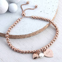 Sapphire — bijoux fantaisie à trois perles superposées pour femmes, Bracelet multi-cercles, personnalisé, Code Braille