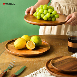 Tabla de Madera Redonda de Varios Tamaños para Cortar, Servir Té, Pastel, Pan, Desayuno, Bocadillos, Suministros para Hoteles, Bandeja de Té para Restaurantes - Product Image 3