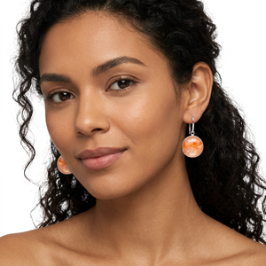 925 Sterling <b>Silver</b> Sun Stone Dangle <b>Earrings</b> <b>Silver</b> Plated Bezel Set Round Drop for <b>Wedding</b> Party Trendy - Product Image 4