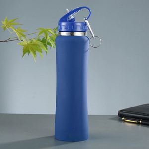 Leakproof Straw Cap Sports Vacuum Flask 600ml <b>750ml</b> 304 Stainless Steel <b>Water</b> <b>Bottle</b> Handle Design for Camping Gym Travel - Product Image 6