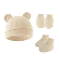 Nuevo Conjunto de 3 Piezas de Gorro, Guantes y Calcetines de Algodón Cálido con Diseño de Mickey Mouse para Bebés Recién Nacidos, Unisex, Color Personalizable