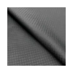 ultralight ripstop 100% nylon fabric black yarn nylon taffeta check fabric used for men down jacket