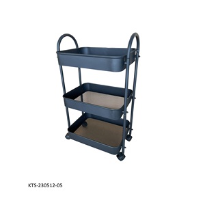 Lumetal Supports de Rangement Minimalistes à Trois Niveaux, Étagères Multifonctionnelles en Métal, Meubles d'Intérieur du Vietnam, Type Sol Non Pliable, Salon - Product Image 1