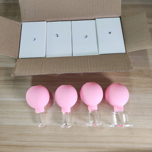 Rubberen 2-in-1 gezichts-vacuüm cupping set gezichtsmassager plastic cups lichaams- en huidlifting massagetherapie tool - Product Image 2