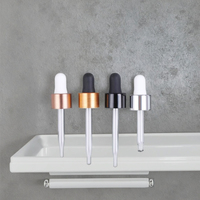 Flacon compte-gouttes en verre et aluminium de couleur personnalisée, 18 mm/20 mm/24 mm, finition or/argent, bouchon à vis en plastique-aluminium