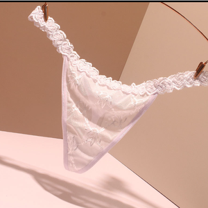 กางเกงในผู้หญิงแบบจีสตริงผ้าลูกไม้ซีทรูปักลายดอกไม้ เซ็กซี่ ไซส์ใหญ่ ขายส่ง - Product Image 4