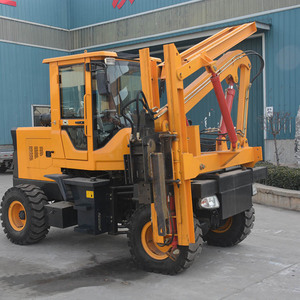 Waveform Guardrail Pile Driver 360 Degree Rotation <b>Small</b> Four <b>Wheel</b> Highway Use - Product Image 1
