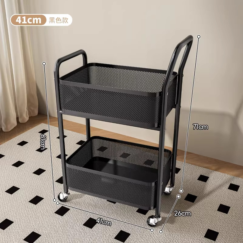 [Raised Handrail] Two-tier Black Backpack Storage Rack