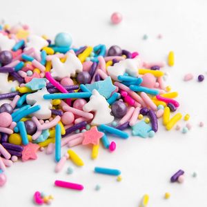 Mélange de vermicelles comestibles <span class=keywords><strong>licorne</strong></span> de haute qualité, multicolores pastel, têtes de <span class=keywords><strong>licorne</strong></span>, étoiles, perles de sucre, décorations comestibles - Product Image 1