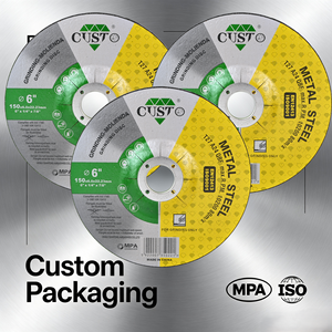 Disque <span class=keywords><strong>de</strong></span> meulage à <span class=keywords><strong>centre</strong></span> déprimé T27 150x6mm en alumine calcinée pour fonte, débavurage professionnel, OEM - Product Image 5
