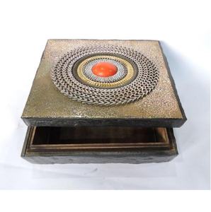 Vente en gros, pierre de résine verte, corne supérieure en métal, boîte à bijoux, emballage de bijoux, accessoires de montre, boîte à bijoux personnalisée - Product Image 5