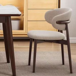 Sedia <span class=keywords><strong>da</strong></span> <span class=keywords><strong>Pranzo</strong></span> Moderna Minimalista di Lusso <span class=keywords><strong>in</strong></span> <span class=keywords><strong>Legno</strong></span> di Gomma con Schienale <span class=keywords><strong>per</strong></span> Casa, Ufficio, Hotel, Banchetti, Caffè, Soggiorno - Product Image 4