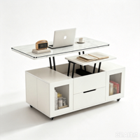 Table relevable multifonctionnelle 2-en-1 pour café et repas, table mobile pliable pour petit salon, usage domestique, personnalisable OEM ODM