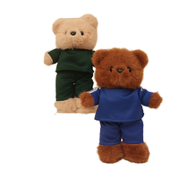 Peluche ours mignon en robe rayée, jouet en peluche en coton PP super doux, maille brodée, cadeau d'activité scolaire, anniversaire pour le stress