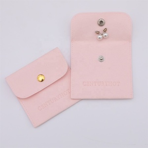 PUPPYSEW 8*8cm Sacs à bijoux en microfibre rose personnalisés, pochette d'emballage pour bijoux en velours, sac à bijoux avec logo - Product Image 1