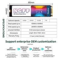 Pasokan Pabrik M.2 NGFF SATA3.0 SSD 128GB 256GB 512GB 1TB, Tersedia Baru dan Bekas Kondisi 100% Sehat.