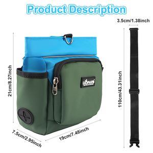 Sac de marche pour chien Pochette de friandises pour animaux de compagnie Sac de friandises pour dressage de chien en plein air avec distributeur et sangle en velours poilu - Product Image 2