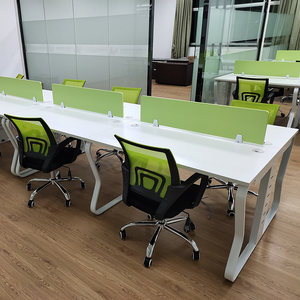 Bureau de travail linéaire personnalisé avec cloison et armoire de rangement mobile pour mobilier de bureau ouvert - Product Image 3