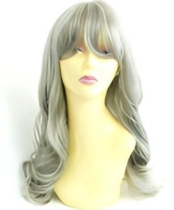 Peluca Sintética Premium Coreana Resistente al Calor - Rubia Ceniza y Gris con Ondas Sueltas en Forma de S para Mujer - Product Image 2