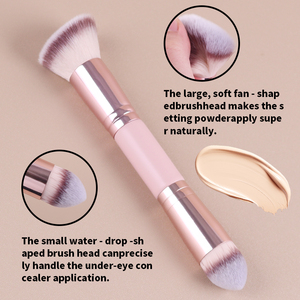 Juego de 5 <span class=keywords><strong>Brochas</strong></span> de Maquillaje Personalizables de Doble Punta, con Pelo Sintético Suave y Mango de Plástico, para Contorno, Polvo Suelto y Base - Product Image 2