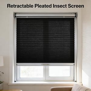 Moustiquaire plissée en polyester enduit de PVC 18x16, anti-moustiques, structure robuste, montage facile pour grandes fenêtres - Product Image 1