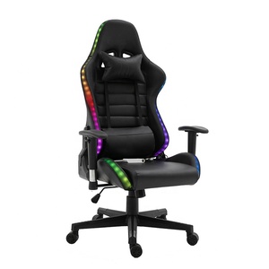 <span class=keywords><strong>Silla</strong></span> <span class=keywords><strong>Gamer</strong></span> de Carreras para Computadora con Masaje, LED RGB, Reposacabezas y Soporte <span class=keywords><strong>Lumbar</strong></span> - Product Image 1