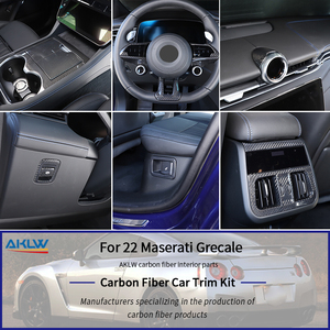 Bất sợi carbon trung tâm giao diện điều khiển lưu trữ hộp TRIM Bìa phía sau Air Vent Bảng điều chỉnh khung cho <span class=keywords><strong>MASERATI</strong></span> grecale xe nội thất phụ kiện - Product Image 3