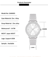 Relojes de Cuarzo para Mujer OEM 2020, Resistentes al Agua, Movimiento de Marcas Famosas, Cristal de Moda Chino de 16 mm para Compras en Singapur