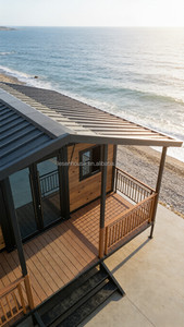 Maison préfabriquée de luxe extensible en conteneur avec terrasse couverte, design moderne, construction en acier pour villa de vacances en bord de mer, <span class=keywords><strong>camping</strong></span> - Product Image 2