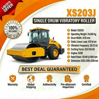 Rouleau compresseur d'occasion 2025, modèle XS203J, avec moteur Shangchai 128 kW, largeur de tambour 2,1 m, rouleau simple en acier