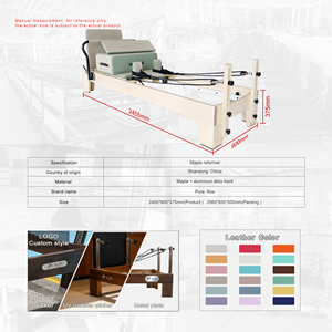 Appareil <span class=keywords><strong>de</strong></span> Pilates Reformer en bois pour studios professionnels, centres <span class=keywords><strong>de</strong></span> fitness commerciaux, renforcement musculaire, flexibilité, mobilité - Product Image 1