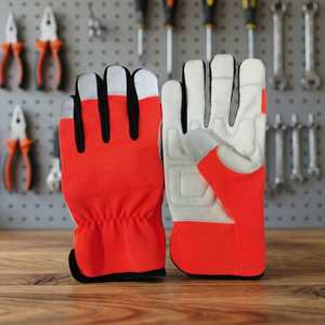 Guantes de Mecánico con Palma Acolchada Reflectante, Guantes de Trabajo Industriales de Nailon, Guantes de Seguridad de Uso General con Puño Reforzado para Fontaneros, Jardineros y Operadores de Maquinaria - Product Image 3