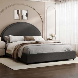 Meubles <span class=keywords><strong>de</strong></span> chambre à coucher modernes, taille Queen/King, cadre <span class=keywords><strong>de</strong></span> <span class=keywords><strong>lit</strong></span> en <span class=keywords><strong>bois</strong></span> rembourré en bouclette avec mousse haute densité et tête <span class=keywords><strong>de</strong></span> <span class=keywords><strong>lit</strong></span>, taille double - Product Image 6