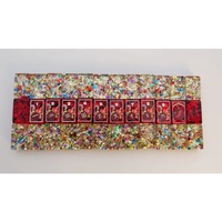 Jeu de Mahjong américain Fengcai Factory, tuiles de Mahjong américaines gravées en acrylique personnalisées, confettis rouges, Noël, pour soirée de jeu en famille