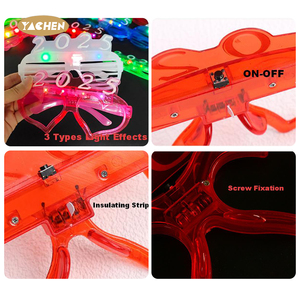 YACHEN 2026 New Year Eyeglasses Light-Up Toys Led Light <strong>Party</strong> <strong>Glasses</strong> Glowing Funny <strong>Party</strong> Novelty Favor for New Year <strong>Party</strong> Decor - Product Image 4