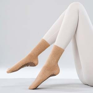 Custom Logo Yoga Pilates Fitness Gym Grip Non Slip Color Crew Tube Women's Spring Breathable Cotton Sports Socks - Product Image 5