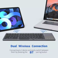 Keyboard nirkabel, Keyboard nirkabel dapat dilipat kualitas tinggi dengan Touchpad untuk Ios/Android/Windows, Tablet, Pc, Keyboard Bt