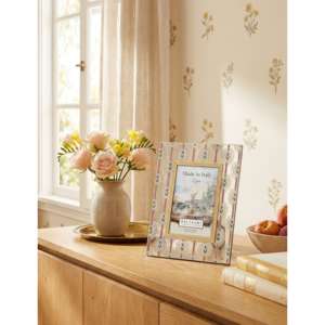 Beltrami Glass Photo <b>Frame</b> <b>4x6</b> Inch Real Silver Plated With Tulip Design For Home Decor - Product Image 2