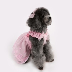Jupe d'été en dentelle pour animaux de compagnie, vêtements fins pour chiens et chats + accessoires pour la tête, légers, respirants et mignons - Product Image 2