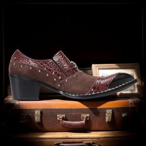 أحذية ديربي البريطانية الرجعية ، أحذية منخفضة من الأعلى مدببة ، أحذية بارتفاع مشبك يزيد في الشتاء ممتصة للعرق - Product Image 2