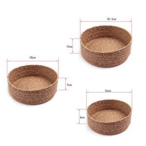 Woven Basket Round 1-3L Handmade <b>Storage</b> <b>Container</b> For Tabletop Use - Product Image 3
