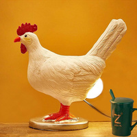 Lampe de chevet décorative en résine moderne simple DC Chicken, lumière LED blanc chaud, pour chambre intérieure