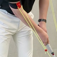 SwingPerfect Entraîneur de putting à pendule de golf en nylon, ambidextre, avec double cordon élastique, sangle d'épaule, contrôle du poignet, amplitude et distance