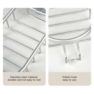 Gloway Faucet Drying Storage Rack <strong>Burr</strong> Free Aluminum Grid Design Bottom Space Saving Kitchen Sink Caddy Organizer Sponge <strong>Holder</strong> - Product Image 5