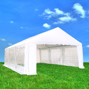 Carpa de Jardín de PVC Blanca, Gazebo, Toldo para Fiestas con Barras de Sujeción al Suelo, 6m X 6m, Impermeable y Resistente a los Rayos UV - Product Image 1