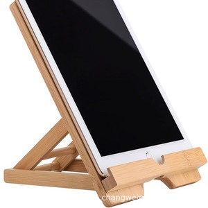 Soporte Plegable de Bambú para Tablet, Soporte Ajustable de Escritorio, Color Natural, Madera Sólida, Soporte para Personas que Buscan Comodidad - Product Image 2