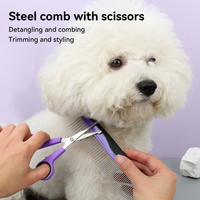 Ensemble de peignes pour animaux de compagnie Ciseaux de beauté pour chiens Aiguilles d'épilation Coupe-ongles Peignes pour chats 9 en 1 Animaux de compagnie Chiens Outils de nettoyage Kit de toilettage pour chiens