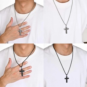 Stainless Steel Vintage <b>Cross</b> <b>Pendant</b> For Necklace Women <b>Men</b> Small Religious Pray <b>Pendants</b> Jewelry Gifts - Product Image 6