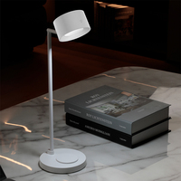 Lámpara de Escritorio LED de Lectura con Carga Inalámbrica Recargable, Lámpara de Mesa de Estudio y Oficina, Lámpara de Escritorio Moderna Inalámbrica de 5V con Luz Nocturna Atardecer
