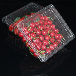 Boîte de fruits en gros boîte d'emballage de fruits en plastique PET transparent jetable de haute qualité cerises fraise cerise 1000 <span class=keywords><strong>g</strong></span> - Product Image 2